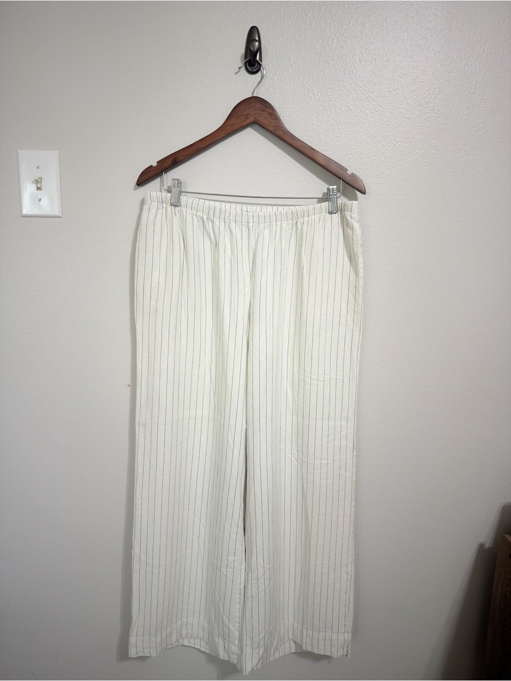 a new day White Pants with Black Pinstripes